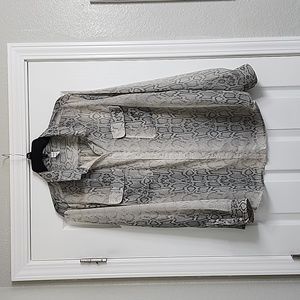 Womens long sleeve sheer snakeskin blouse.Size XXL